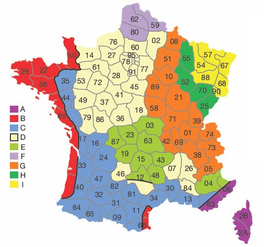 Carte températures extérieures de base