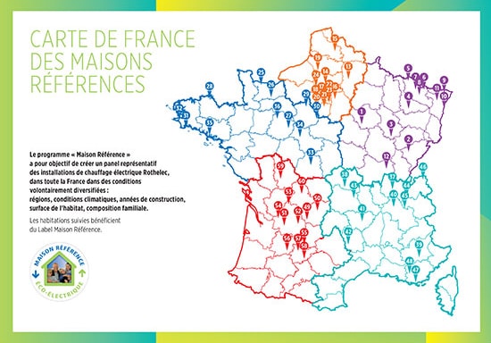 Carte de France maisons référence chauffage électrique Rothelec