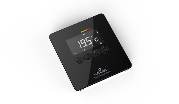 thermostat connecté noir Rothelec