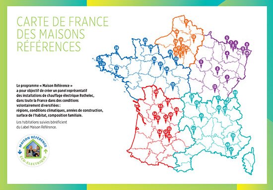 Carte de France maisons référence chauffage électrique Rothelec