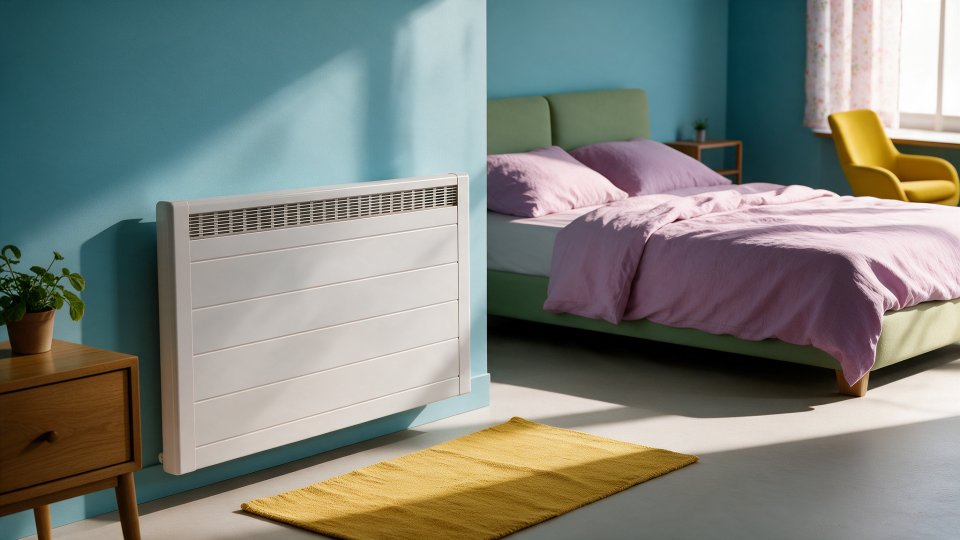 Radiateur électrique Rothelec dans une chambre