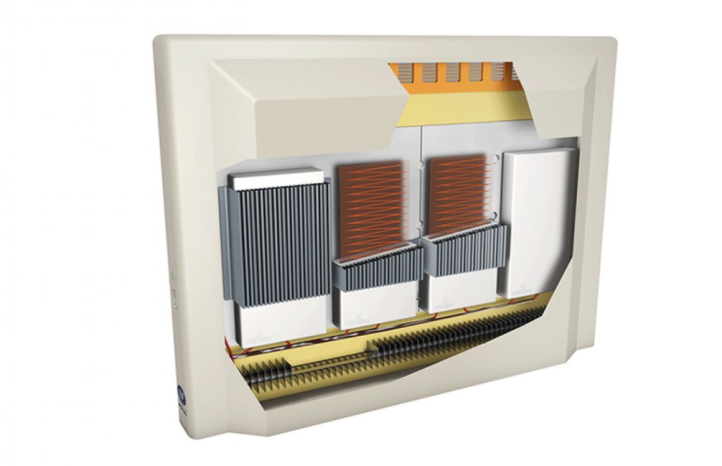 Vue de coupe du radiateur à inertie Rothelec